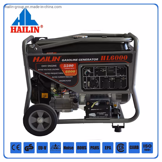 Portable Copper Wire Air Cooled Electric Power Silent 5.5HP Engine 8500W Petrol Gasoline Generator